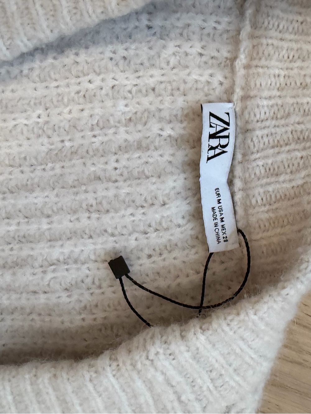 Zara Cream Knit Belted Cardigan - Picture 5 of 7